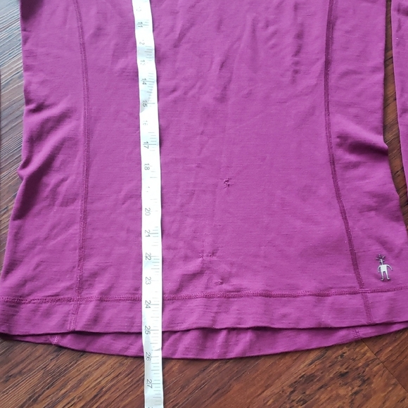 Flawed Smartwool Purple Long Sleeve 100% Wool Baselayer Top Size Medium - Picture 3 of 9